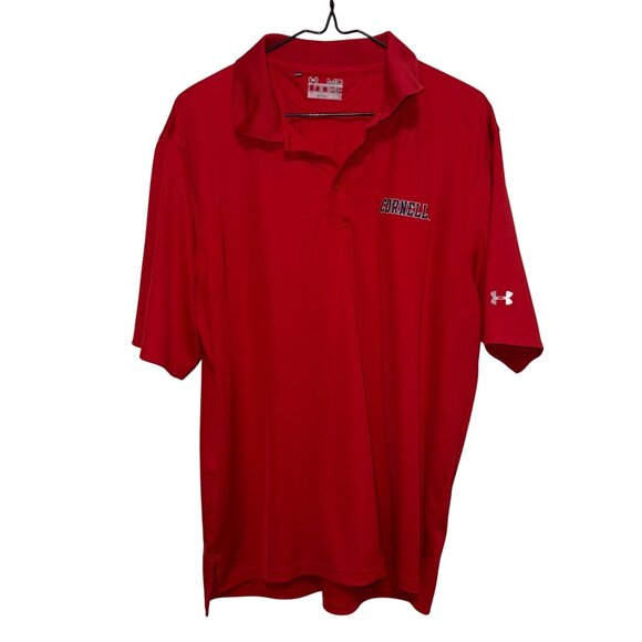 Under Armour Mens Cornell Polo Shirt Red HeatGear Loose Fit MD - Picture 1 of 5